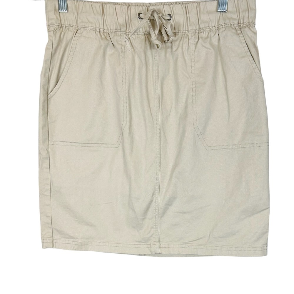 Denim & Co. EasyWear Twill Pull-On Skort with Pockets Light Khaki X-Small Size